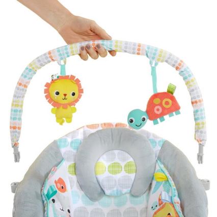 Bright Starts - Lettino vibrante per bambini con melodia WHIMSICAL WILD 3xLR14