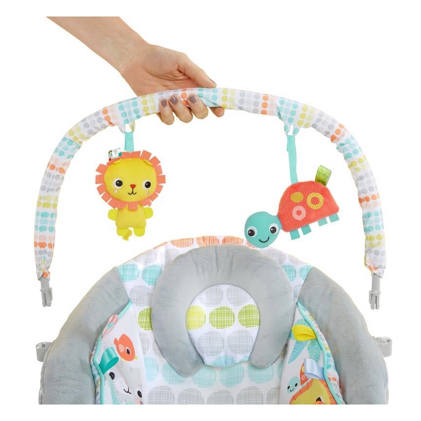 Bright Starts - Lettino vibrante per bambini con melodia WHIMSICAL WILD 3xLR14