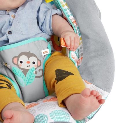 Bright Starts - Lettino vibrante per bambini con melodia WHIMSICAL WILD 3xLR14
