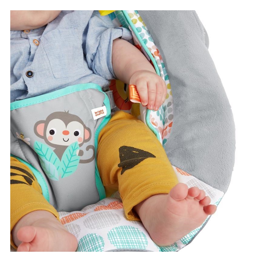 Bright Starts - Lettino vibrante per bambini con melodia WHIMSICAL WILD 3xLR14