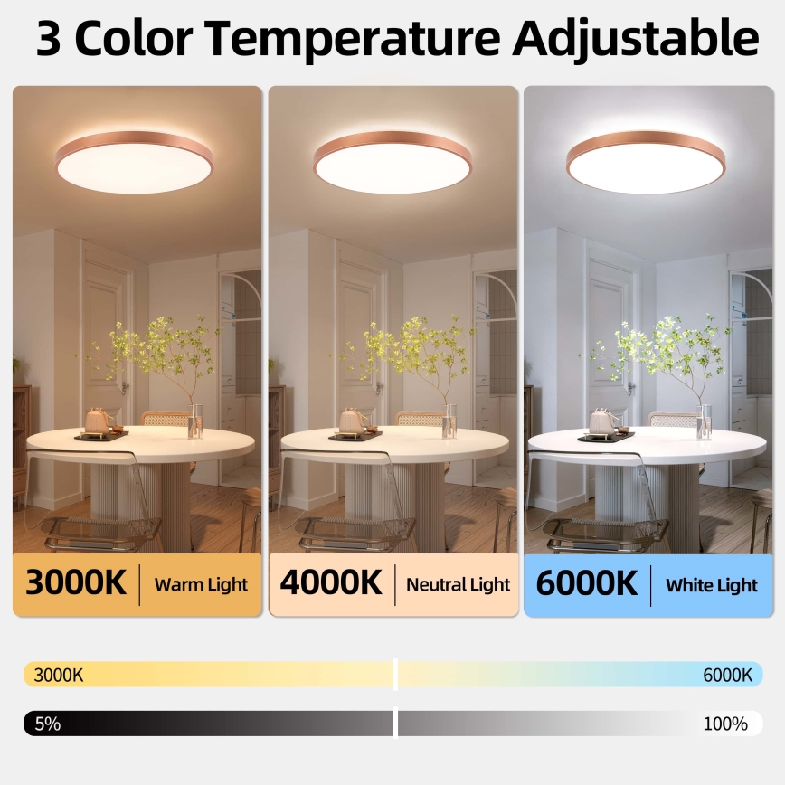 BRILAGI - Plafoniera LED dimmerabile GLASS POOL DOUBLE LED/80W/230V Ø 60 cm finitura rame + telecomando
