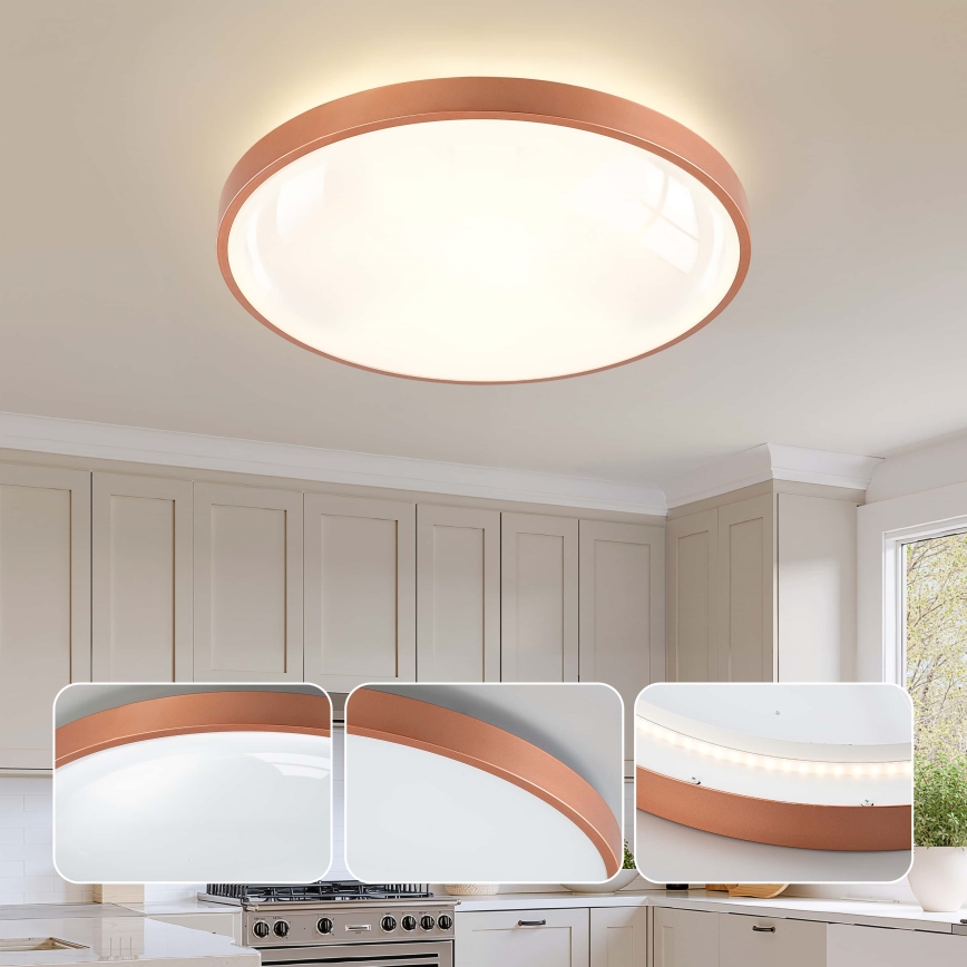 BRILAGI - Plafoniera LED dimmerabile GLASS POOL DOUBLE LED/80W/230V Ø 60 cm finitura rame + telecomando