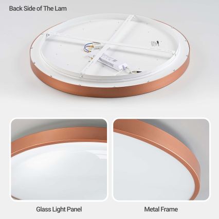 BRILAGI - Plafoniera LED dimmerabile GLASS POOL DOUBLE LED/80W/230V Ø 60 cm finitura rame + telecomando