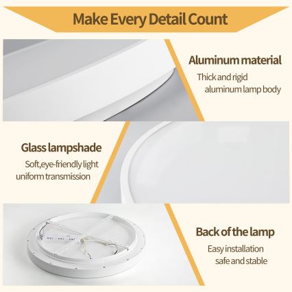 Brilagi - Plafoniera LED dimmerabile GLASS POOL DOUBLE LED/48W/230V 3000-6000K 40 cm bianca + telecomando