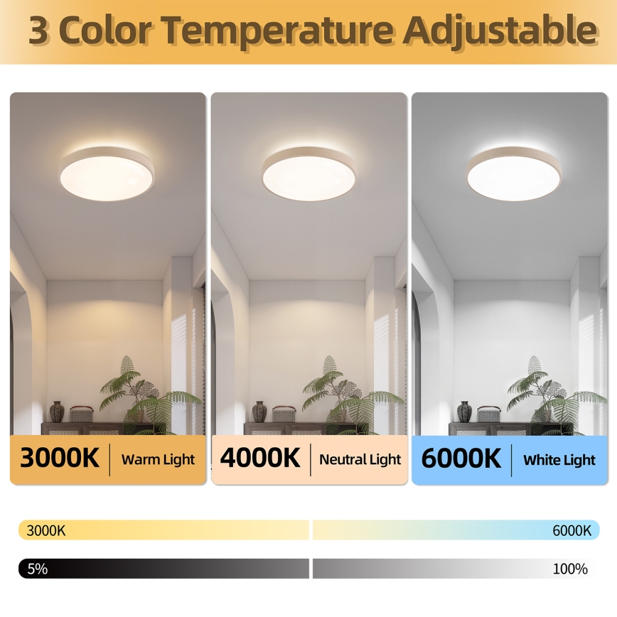 Brilagi - Plafoniera LED dimmerabile GLASS POOL DOUBLE LED/48W/230V 3000-6000K 40 cm beige + telecomando