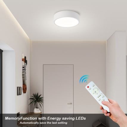 Brilagi - Plafoniera LED dimmerabile POOL LED/18W/230V 3000-6000K 20 cm bianco + telecomando