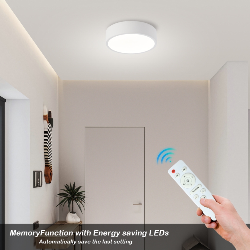 Brilagi - Plafoniera LED dimmerabile POOL LED/18W/230V 3000-6000K 20 cm bianco + telecomando