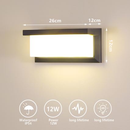Brilagi - Applique a LED da esterno BRICKY LED/12W/230V antracite IP54