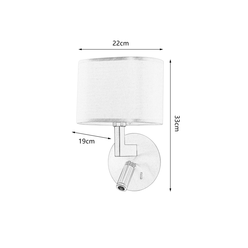 Brilagi - Applique a LED DAYA 1xE14/40W/230V + LED/3W bianco/cromo opaco