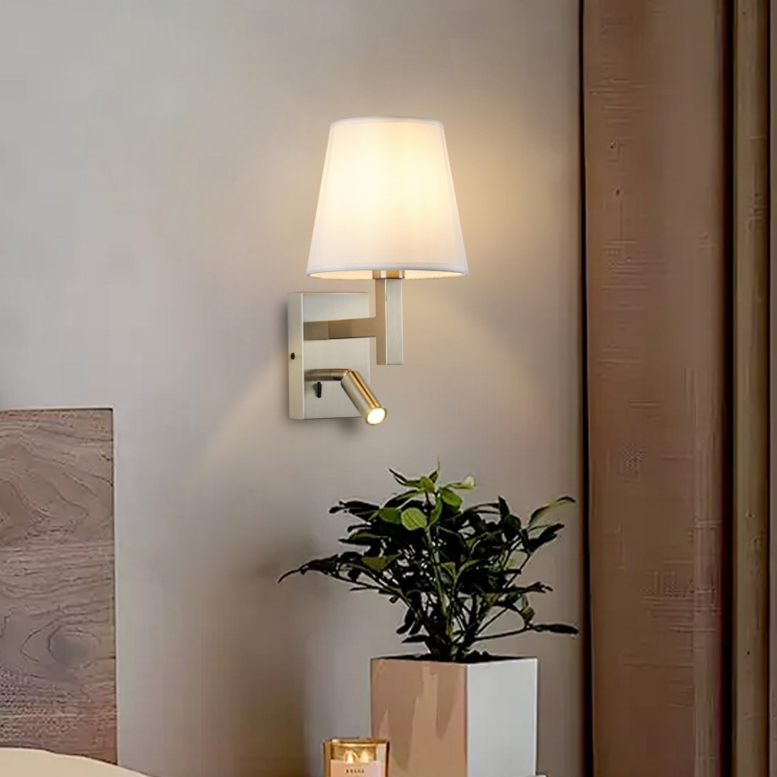 Brilagi - Applique a LED DEYA 1xE14/40W/230V + LED/3W bianco/cromo opaco