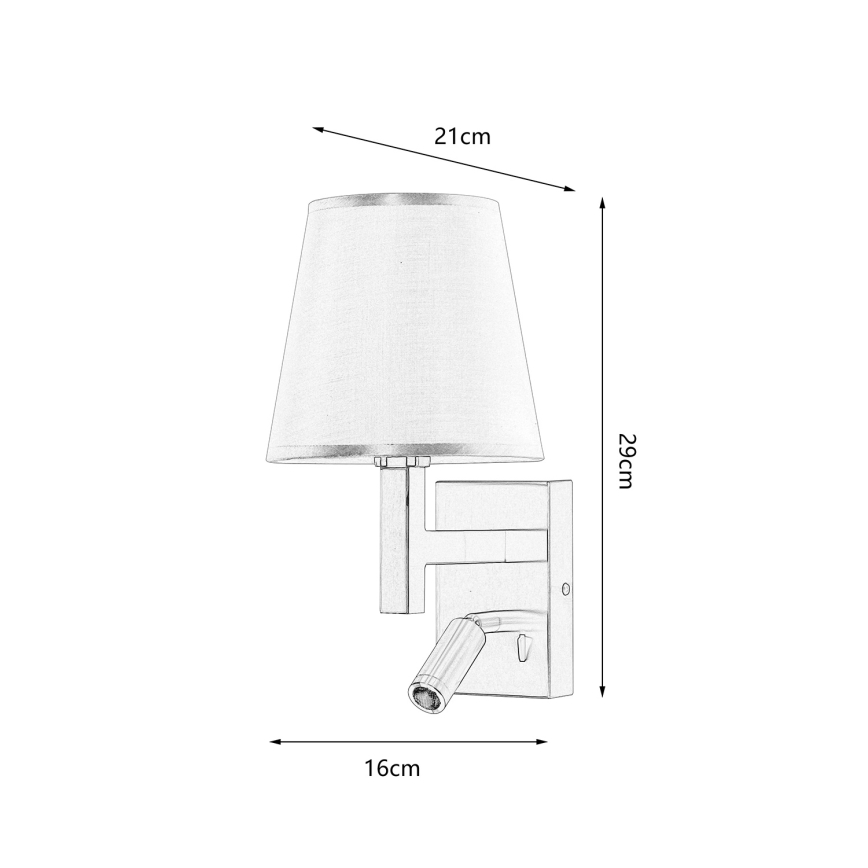 Brilagi - Applique a LED DEYA 1xE14/40W/230V + LED/3W bianco/cromo opaco