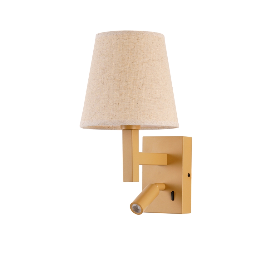 Brilagi - Applique a LED DEYA 1xE14/40W/230V + LED/3W lino/oro