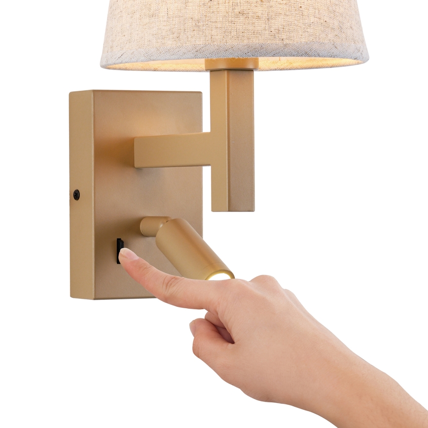 Brilagi - Applique a LED DEYA 1xE14/40W/230V + LED/3W lino/oro