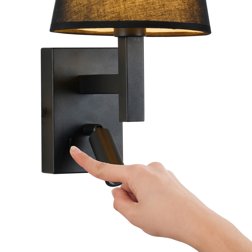 Brilagi - Applique a LED DEYA 1xE14/40W/230V + LED/3W nero