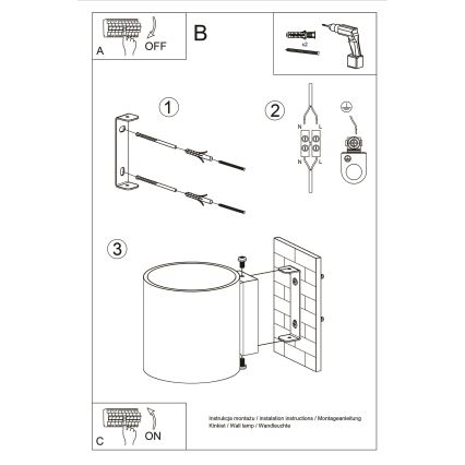 Brilagi -  Luce Spot da parete a LED FRIDA 1xG9/3,5W/230V calcestruzzo