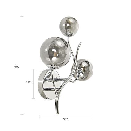 Brilagi - Applique a LED MISTEL 3xG9/3W/230V cromo lucido/fumé