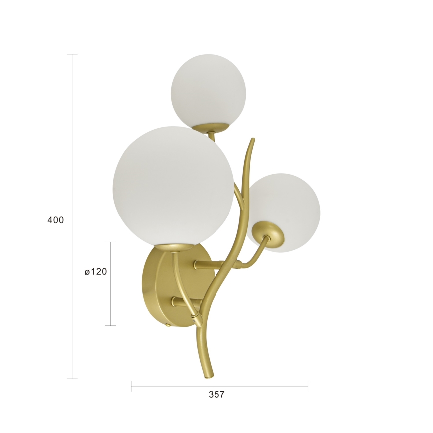 Brilagi - Applique a LED MISTEL 3xG9/3W/230V oro/bianco