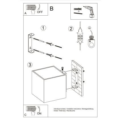 Brilagi -  Luce Spot da parete a LED MURO 1xG9/3,5W/230V calcestruzzo