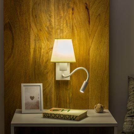Brilagi - LED Lampada flessibile da muro NUBILA 1xE27/25W/230V + LED/3W bianco/color crema