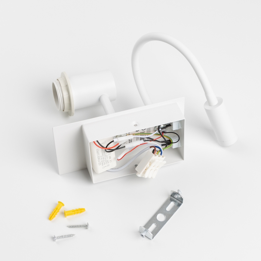 Brilagi - LED Lampada flessibile da muro NUBILA 1xE27/25W/230V + LED/3W bianco/nero