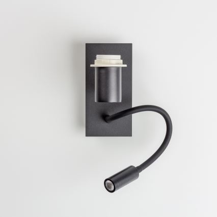 Brilagi - LED Lampada flessibile da muro NUBILA 1xE27/25W/230V + LED/3W nero/bianco