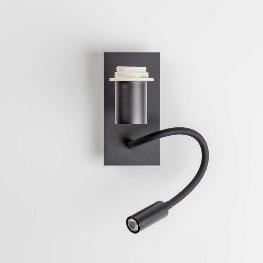 Brilagi - LED Lampada flessibile da muro NUBILA 1xE27/25W/230V + LED/3W nero/bianco