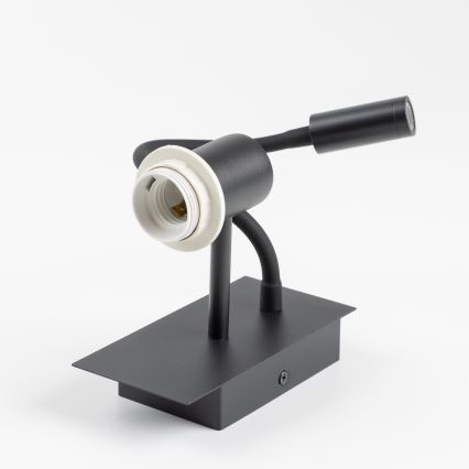 Brilagi - LED Lampada flessibile da muro NUBILA 1xE27/25W/230V + LED/3W nero/bianco