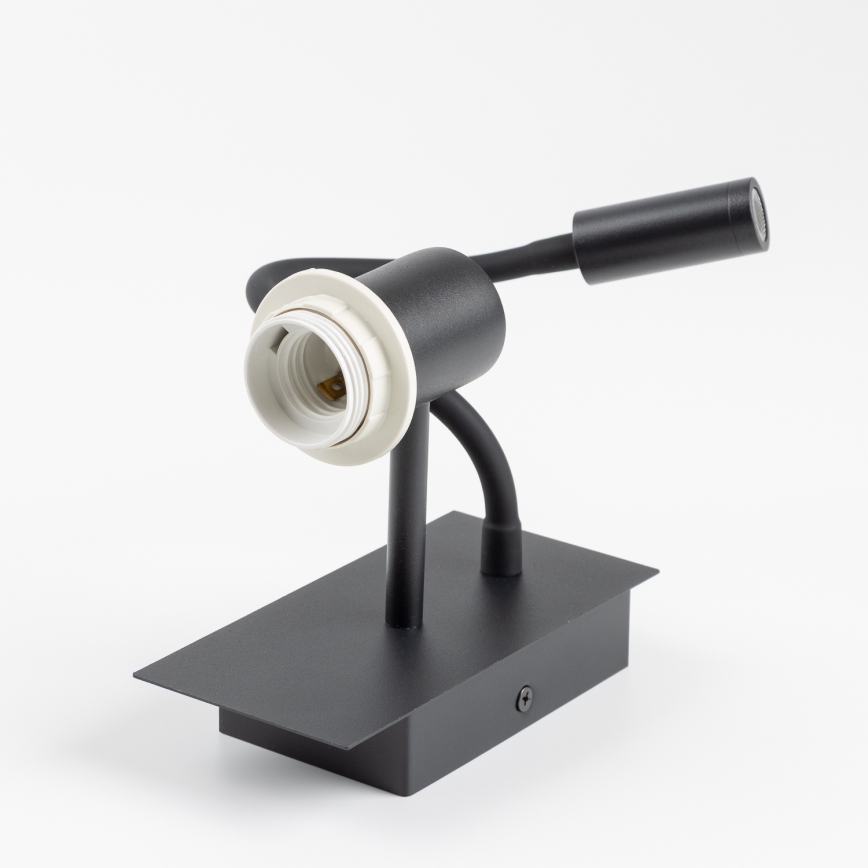 Brilagi - LED Lampada flessibile da muro NUBILA 1xE27/25W/230V + LED/3W nero/bianco