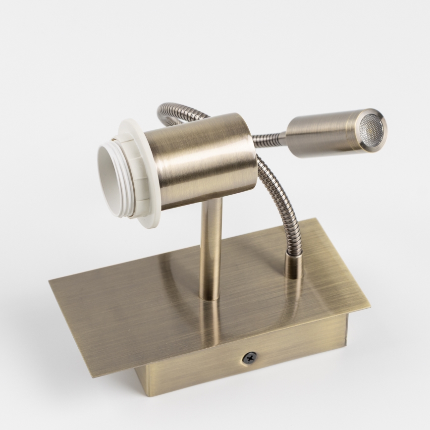 Brilagi - LED Lampada flessibile da muro NUBILA 1xE27/25W/230V + LED/3W ottone/verde