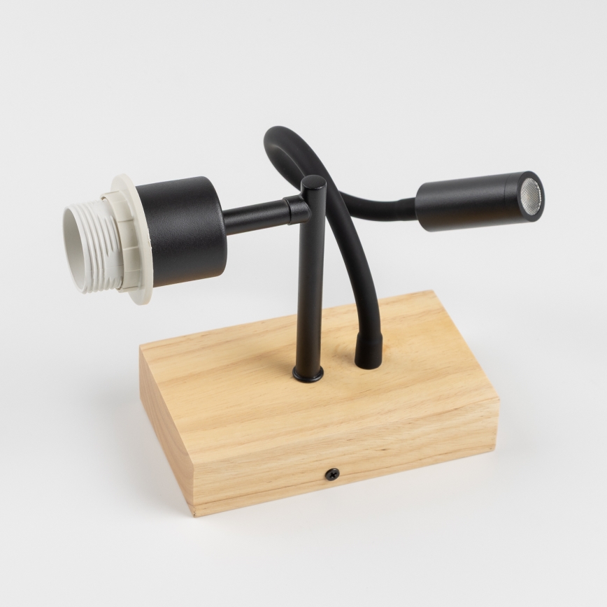 Brilagi - LED Lampada flessibile da muro NUBILA WOOD 1xE27/25W/230V + LED/3W quercia/marrone