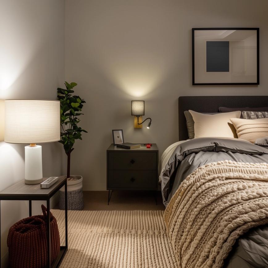 Brilagi - LED Lampada flessibile da muro NUBILA WOOD 1xE27/25W/230V + LED/3W quercia/nero