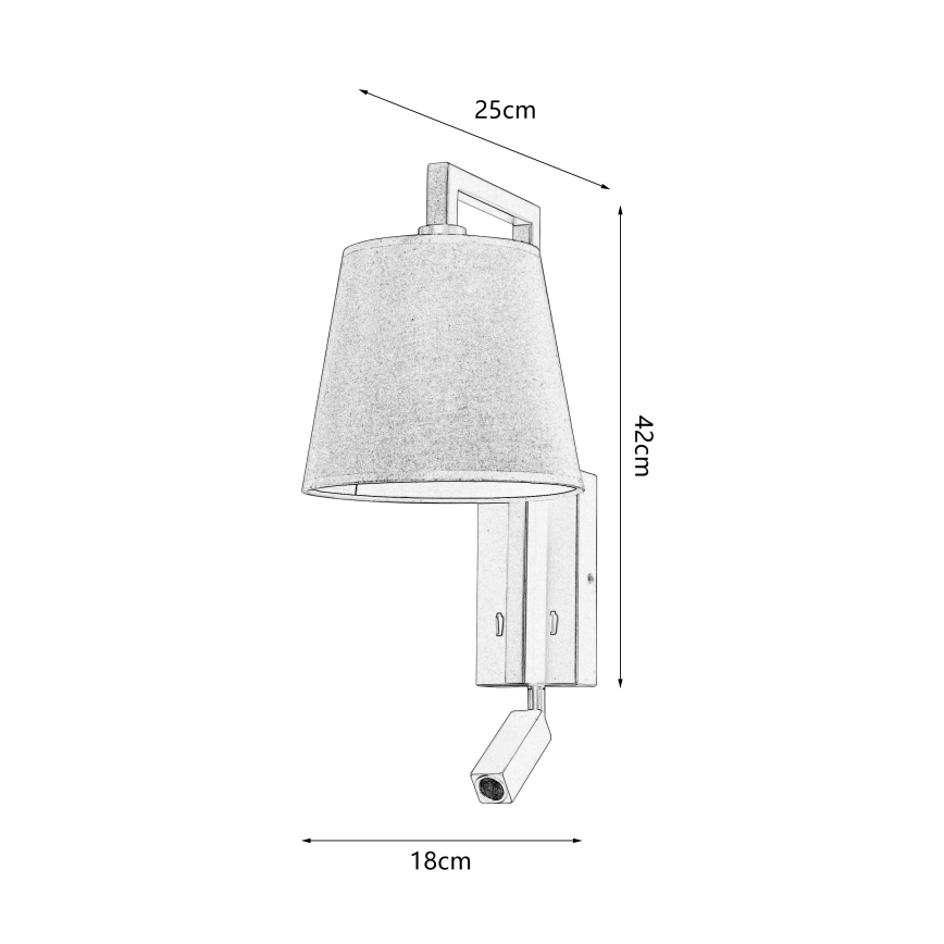 Brilagi - Applique a LED RAYA 1xE14/40W/230V + LED/3W lino/beige