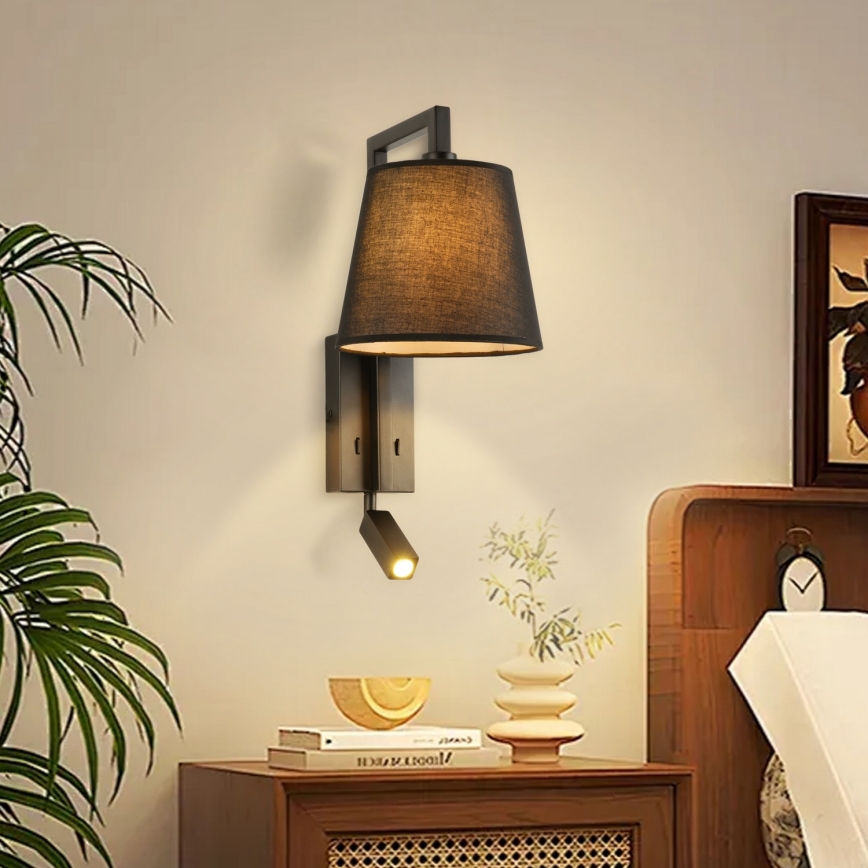 Brilagi - Applique a LED RAYA 1xE14/40W/230V + LED/3W nero