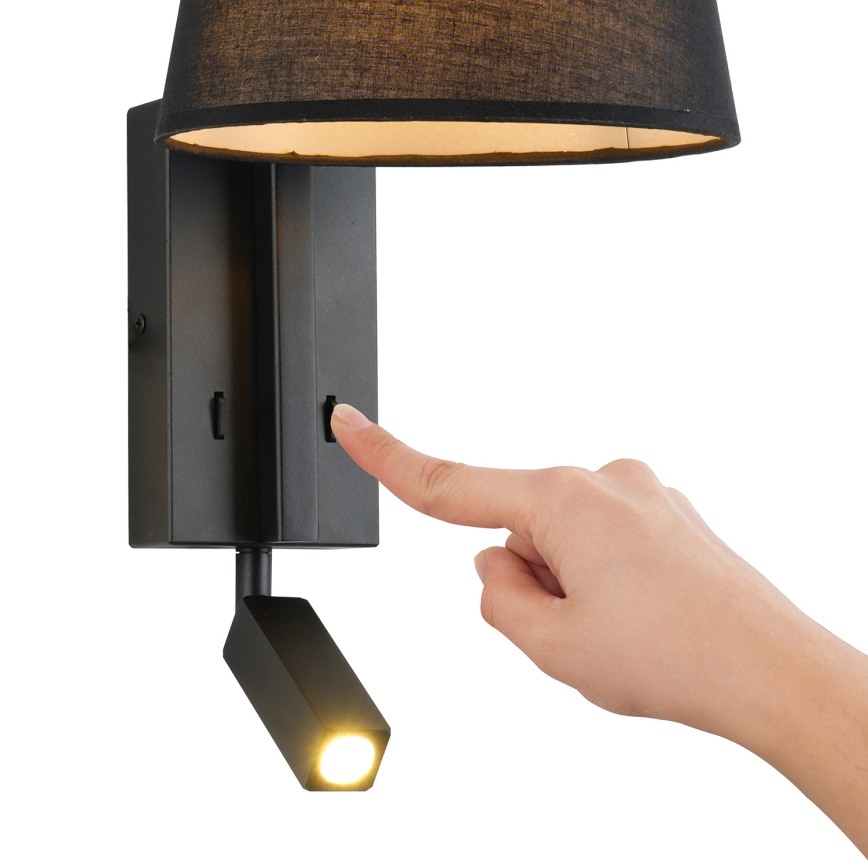 Brilagi - Applique a LED RAYA 1xE14/40W/230V + LED/3W nero