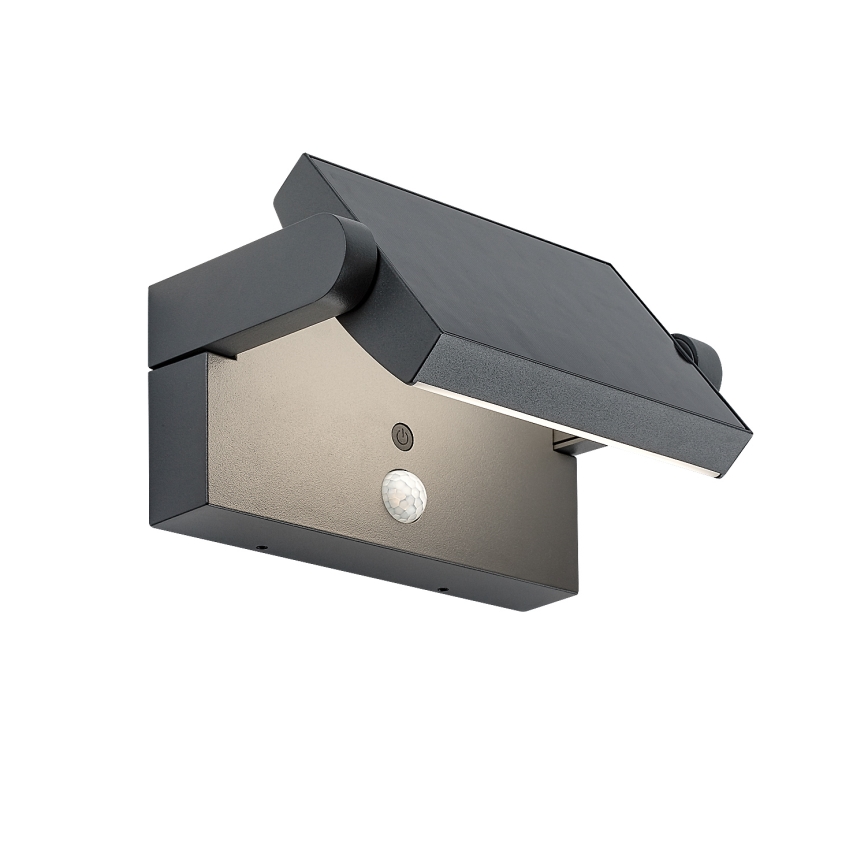 Brilagi - LED Applique solare con sensore di movimento e crepuscolare ANKLE LED/10W/3,7V 3000 mAh 3000K IP65 antracite