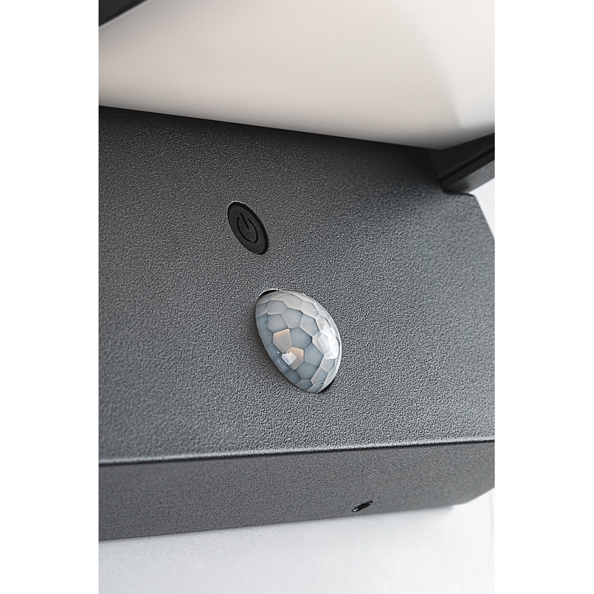 Brilagi - LED Applique solare con sensore di movimento e crepuscolare ANKLE LED/10W/3,7V 3000 mAh 3000K IP65 antracite