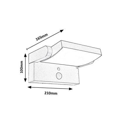 Brilagi - LED Applique solare con sensore di movimento e crepuscolare ANKLE LED/10W/3,7V 3000 mAh 3000K IP65 antracite