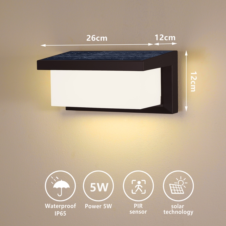 Brilagi - Applique a LED solare con sensore BRICKY LED/5W/6V IP65