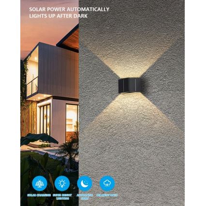 Brilagi - Applique a LED solare con sensore SOLAR CUBE LED/2W/3,2V 1300 mAh IP54