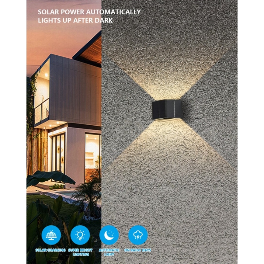 Brilagi - Applique a LED solare con sensore SOLAR CUBE LED/2W/3,2V 1300 mAh IP54