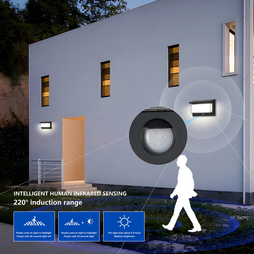 Brilagi - Applique a LED solare con sensore SOLE LUME LED/10W/3,7V 4000 mAh IP44