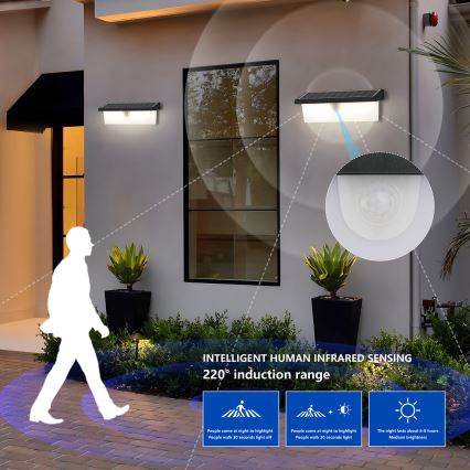 Brilagi - Applique a LED solare con sensore SOLE RAY LED/6W/3,7V 2200 mAh IP44