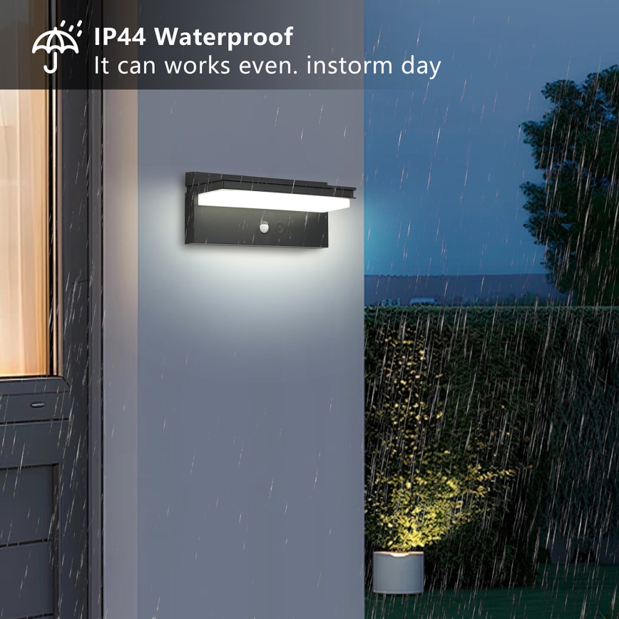 Brilagi - Applique a LED solare con sensore SOLE SENSE LED/10W/3,7V 4000 mAh IP44