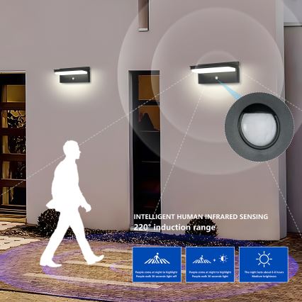 Brilagi - Applique a LED solare con sensore SOLE SENSE LED/10W/3,7V 4000 mAh IP44