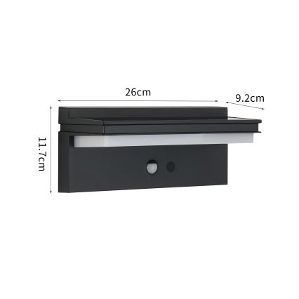 Brilagi - Applique a LED solare con sensore SOLE SENSE LED/10W/3,7V 4000 mAh IP44