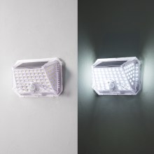 Brilagi - Applique a LED solare con sensore WALLIE LED/0,85W/3,7V 6500K IP65 argento