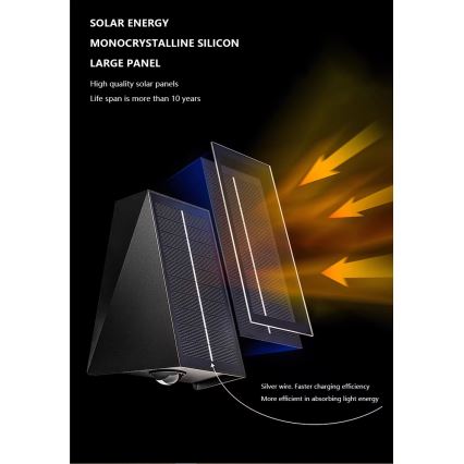 Brilagi - Applique a LED solare PYRAMID LED/2W/3,2V 1300 mAh IP54
