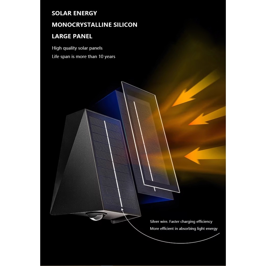 Brilagi - Applique a LED solare PYRAMID LED/2W/3,2V 1300 mAh IP54