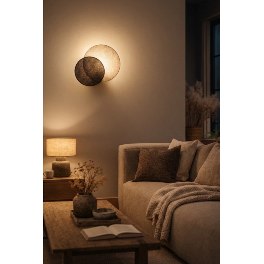 Brilagi - Applique CIRCLES 1xE27/60W/230V Ø 35 cm crema/marrone