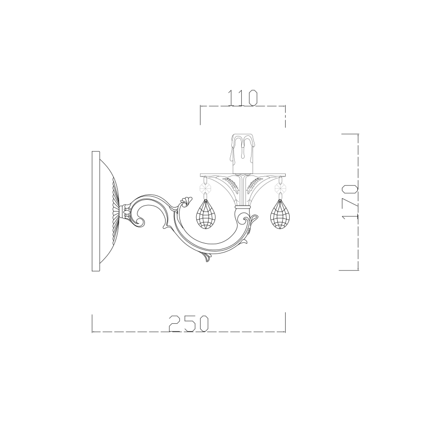 Brilagi - Applique CLASSIC 1xE14/60W/230V color crema/patina